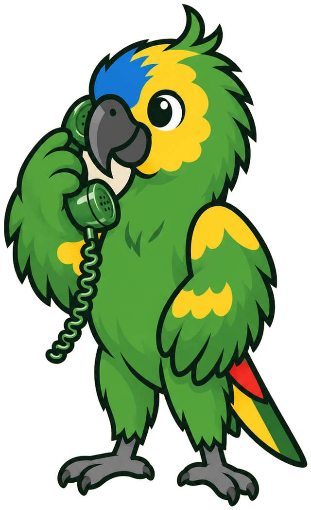 Paco, la mascotte du club, au téléphone