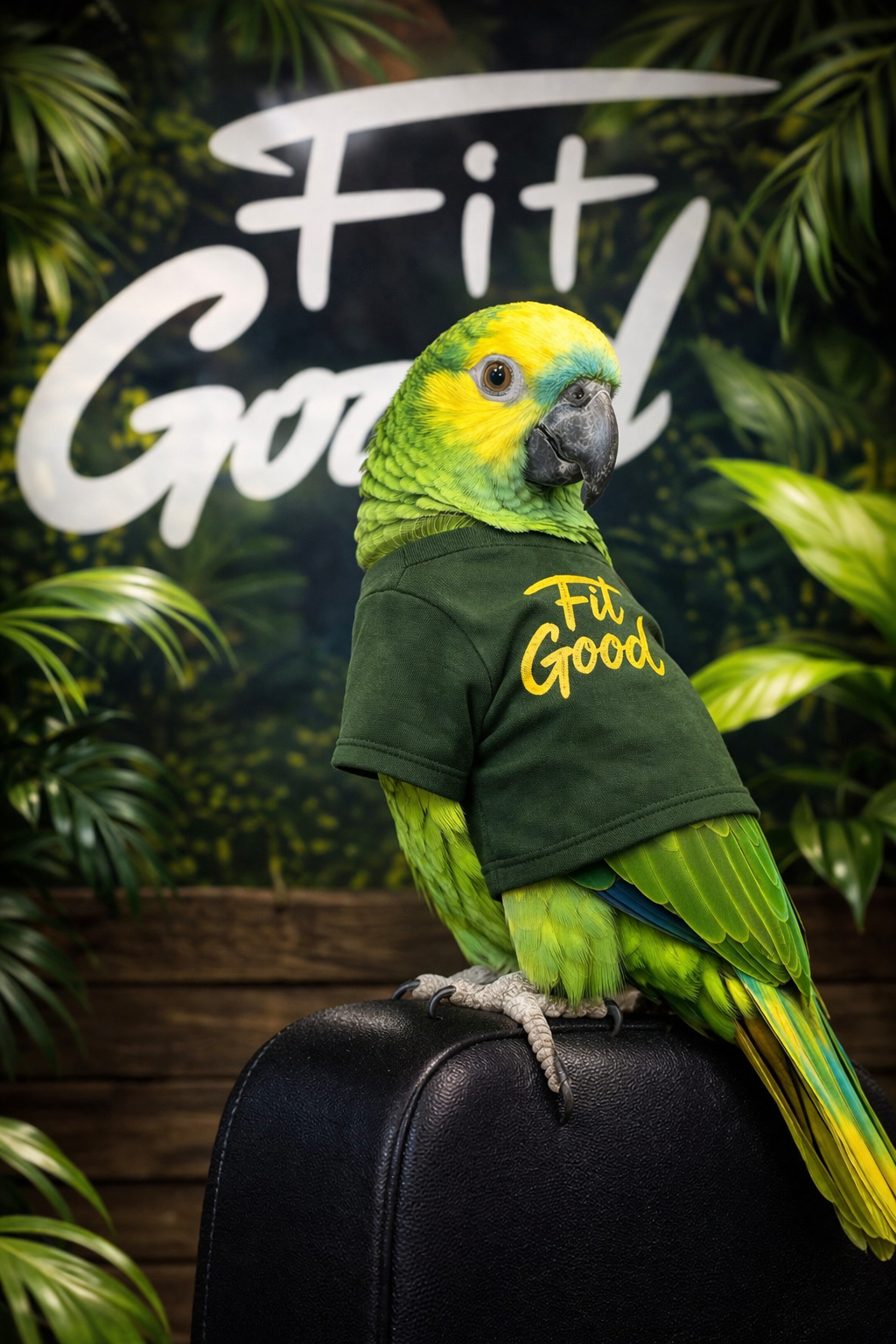 Rabane amazone à front bleu mascotte du club FitGood Nantes - la star vocale
